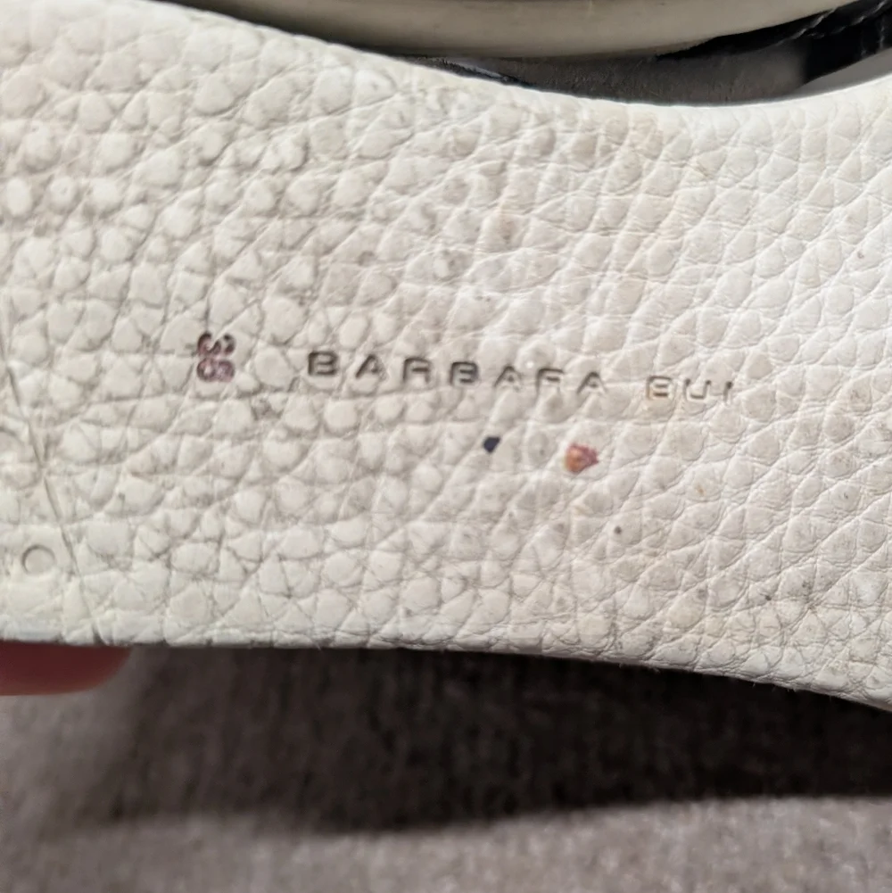 Barbara Bui Black Cream Women's High-Top Wedge Sneakers Size 38 (FR), 8 (US)